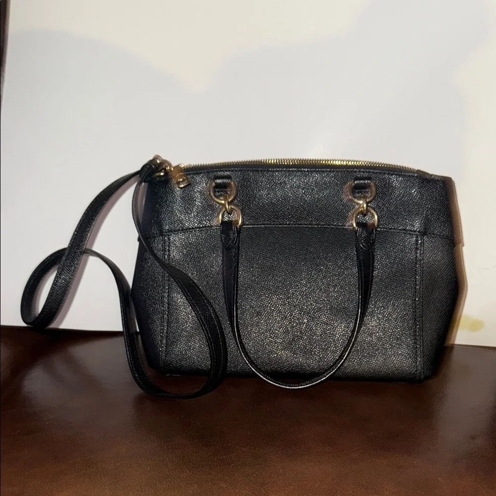 Coach Black Leather Satchel with Gold Hardware - Picture 2 of 4